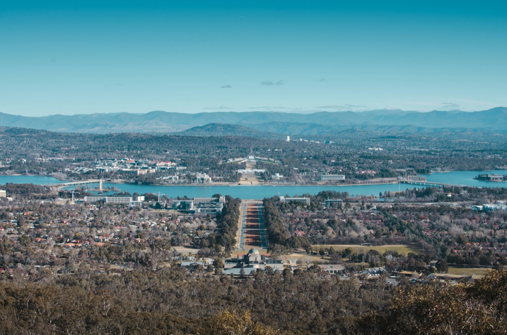 Canberra and Lake Burley Griffin from Mount Ainslie