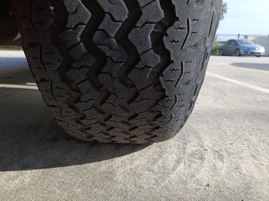 Front left tyre tread measured during inspection